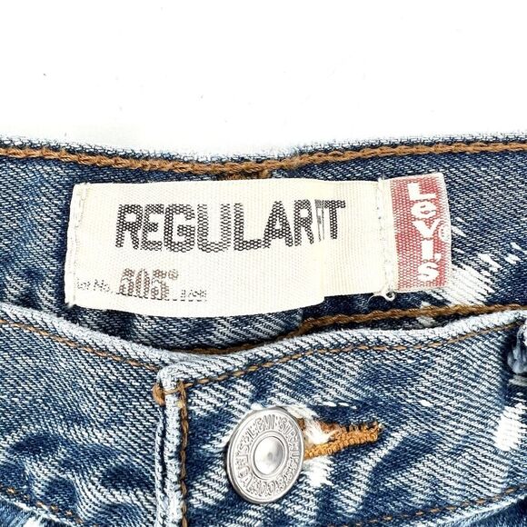 Levi's 505 Custom Bleach Dyed Denim High Rise Jean Shorts - Picture 5 of 6